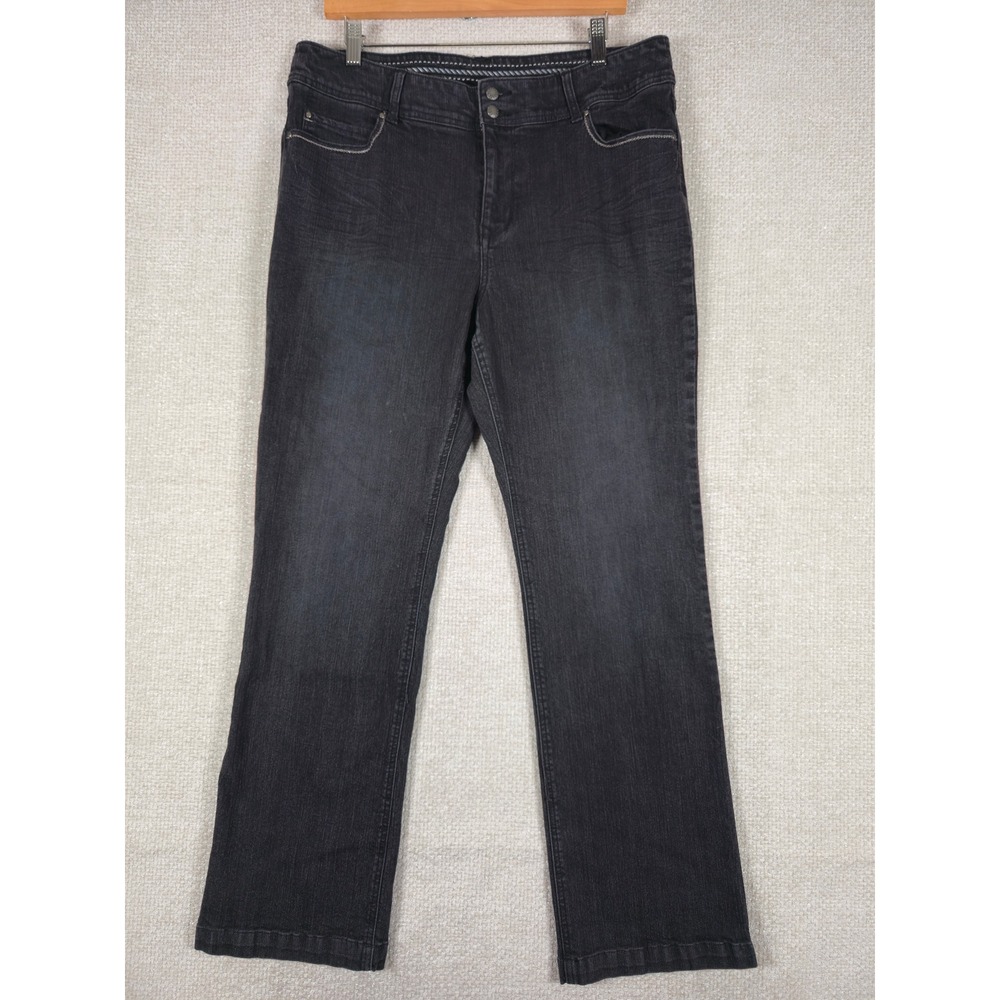 Christopher & Banks Womens Black Wash Bootcut Jeans Size 14 Stretch Denim